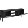 Rack para Sala de Estar Tv 65 Pol 183cm Pés Madeira Moss A03 Nero Preto - 3