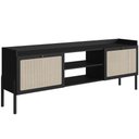 Ver imagem 2 de Rack para Sala de Estar Tv 65 Pol 183cm Pés Madeira Moss A03 Nero Preto