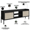 Ver imagem 4 de Rack para Sala de Estar Tv 65 Pol 183cm Pés Madeira Moss A03 Nero Preto