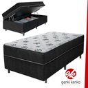 Ver imagem 1 de Cama Box Baú Solteiro Conjugada de Molas Solteiro 0,88x1,88 Poliester:preto