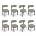 Ver imagem 2 de Mesa Jantar Vidro 200cm Off Kit 8 Cadeiras Aço Preto Boucle Ted H02 - D'Rossi