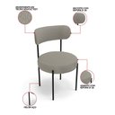 Ver imagem 4 de Mesa Jantar Vidro 200cm Off Kit 8 Cadeiras Aço Preto Boucle Ted H02 - D'Rossi
