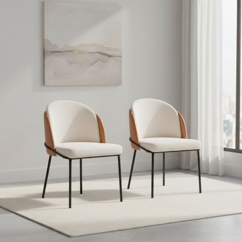 Conjunto 2 Cadeiras Poltrona Modernas Estofadas Nevada Fratini