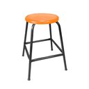 Ver imagem 2 de Kit 4 Banco de Metal Bar Assento Plástico Empilhável Laranja 45cm