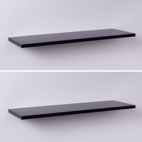 Kit com 2 Prateleiras 60 X 20cm Suporte Invisivel - Cor Preto