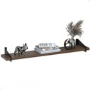 Ver imagem 4 de 4 Prateleiras Suspensa Estilo Industrial Madeira 50cm Fs Pm:marrom-escuro