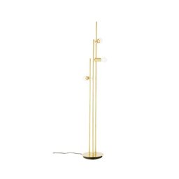 Luminária Chão Moderna Slim Metálica Linear 3 Colunas em 3 Alturas para 3 Lâmpadas 1,30m - Dourado - 3