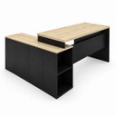 Ver imagem 5 de Mesa de Escritório Pedestal Presidente em L 170x160cm Executiva Tampo 30mm Armário Lateral 3 Gavetas