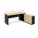 Ver imagem 3 de Mesa de Escritório Pedestal Presidente em L 170x160cm Executiva Tampo 30mm Armário Lateral 3 Gavetas