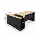 Ver imagem 6 de Mesa de Escritório Pedestal Presidente em L 170x160cm Executiva Tampo 30mm Armário Lateral 3 Gavetas