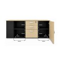 Ver imagem 7 de Mesa de Escritório Pedestal Presidente em L 170x160cm Executiva Tampo 30mm Armário Lateral 3 Gavetas