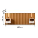 Ver imagem 3 de Cabeceira Painel Benício Ripada Casal Queen Fixação na Parede MDF MDP Nature Pérola Bechara Mó