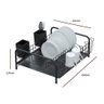Kit Cozinha Escorredor Tubular Preto + Lixeira 5,4l+ Dispenser - 2
