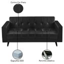 Ver imagem 2 de Sofá para Escritório Roma 03 Lugares - Corino - Cor Preto - 60042