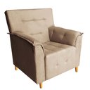 Ver imagem 2 de Poltrona Decorativa Valentina Confortável Recepção Capuccino Suede