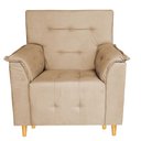 Ver imagem 3 de Poltrona Decorativa Valentina Confortável Recepção Capuccino Suede