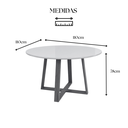 Ver imagem 4 de Mesa de Jantar Redonda 110cm 4 Lugares MDF Tampo Vidro Cozinha Sala Apartamento Pequena