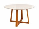 Ver imagem 2 de Mesa de Jantar Redonda 110cm 4 Lugares MDF Tampo Vidro Cozinha Sala Apartamento Pequena