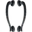 Ver imagem 1 de Puxador Duplo Stylus Preto Fosco 300mm Porta Pivotante Correr Madeira Vidro Colonial Clássico Rústic