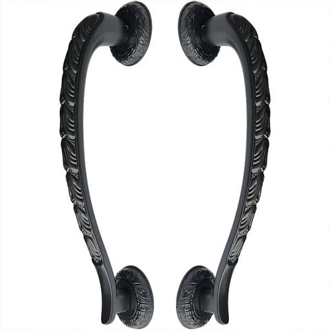 Puxador Duplo Stylus Preto Fosco 300mm Porta Pivotante Correr Madeira Vidro Colonial Clássico Rústic