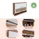 Ver imagem 5 de Armário Aéreo de Cozinha 120cm com 2 Portas Basculantes e Vidro Reflecta 100% MDF Vicenza 
