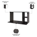 Ver imagem 3 de Suporte Micro-ondas Forno Armário Aéreo 80cm 2 Prateleiras Maya M24 Preto - Mpozenato