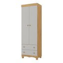 Ver imagem 2 de Guarda-roupa Infantil 62cm 2 Portas e 2 Gavetas Dengo Multimóveis Mp4436 Madeirado/off White