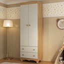 Ver imagem 1 de Guarda-roupa Infantil 62cm 2 Portas e 2 Gavetas Dengo Multimóveis Mp4436 Madeirado/off White