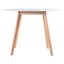 Ver imagem 1 de Mesa de Jantar Redonda 90cm Branca Estilo Eames com Pés de Madeira – Design Moderno e Compacto