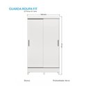 Ver imagem 2 de Guarda Roupa Roupeiro Solteiro 2 Portas Correr Fit Branco Santos Andirá