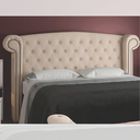 Ver imagem 4 de Cabeceira Cama Box Solteiro Estofada Valência para Quarto em Linho Bege Claro - Larbelle