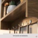 Ver imagem 2 de Porta Condimentos de Parede para Temperos Cor Amendoeira com 3 Prateleiras