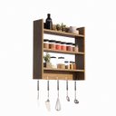 Ver imagem 1 de Porta Condimentos de Parede para Temperos Cor Amendoeira com 3 Prateleiras