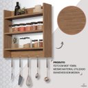 Ver imagem 3 de Porta Condimentos de Parede para Temperos Cor Amendoeira com 3 Prateleiras
