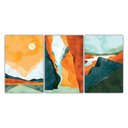 Ver imagem 1 de Kit Placas Quadros Decorativos 3 Pçs 20x30 Horizonte Quente 