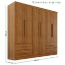 Ver imagem 5 de Guarda-Roupa Casal Modulado 11 Portas 4 Gavetas Alemanha Marrom/Cinamomo