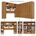 Ver imagem 6 de Guarda-Roupa Casal Modulado 11 Portas 4 Gavetas Alemanha Marrom/Cinamomo