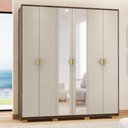 Ver imagem 3 de Kit Guarda Roupa Espelho e Cômoda Sapatelira Bali Imbuia Fendi