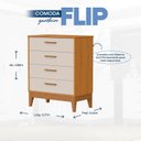 Ver imagem 3 de Cômoda Gaveteira para Quarto de Bebê Flip Bege/Areia Fosco/Savana