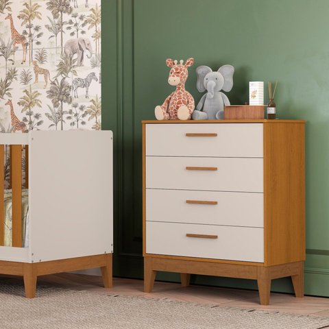 Cômoda Gaveteira para Quarto de Bebê Flip Bege/Areia Fosco/Savana