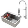 Kit Cuba Gourmet Quebec 62cm Aço Inox 304 e Torneira Gourmet Genebra Monocomando Goldenx - 1