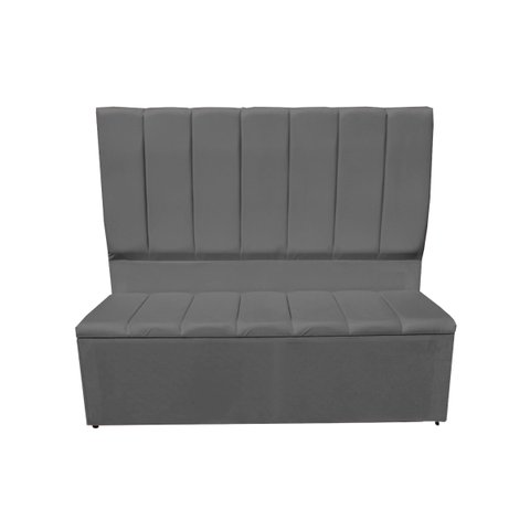 Kit Cabeceira e Recamier Baú para Cama Box Casal Queen:cinza Ecuro