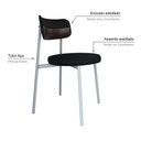 Ver imagem 4 de Cadeira de Jantar Kyta Preto / Courino Café Est.Branca