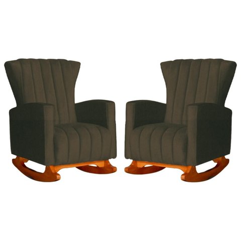 Kit 02 Poltronas Balanço Melinda Suede