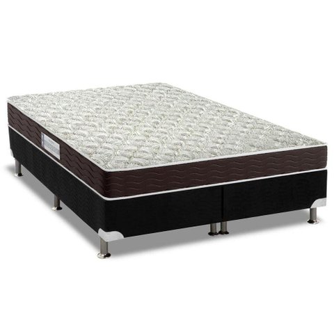 Cama Box King: Colchão Espuma D33 Probel Advanced Mega Resistente + Base CRC Suede Black(193x203)