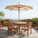 Ver imagem 1 de Conjunto com 1 Mesa 4 Cadeiras Pink Sands Marrom/Madeira