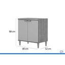 Ver imagem 2 de Balcão Cozinha Elena c/2 Portas 80cm Cinamomo/Titanium MGM