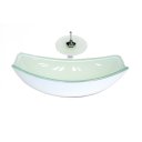 Ver imagem 1 de CUBA DE VIDRO OVAL CHANFRADA 51CM BRANCA + VALVULA + TORNEIRA CASCATA