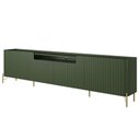 Ver imagem 4 de Rack para Sala de Estar Tv 75 Pol 4 Portas Brise Pés Industrial Dourado Alef I03 Musgo - Lyam Decor