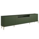 Ver imagem 1 de Rack para Sala de Estar Tv 75 Pol 4 Portas Brise Pés Industrial Dourado Alef I03 Musgo - Lyam Decor